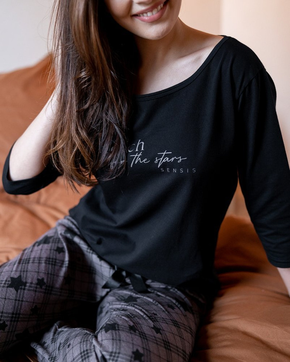 Sensis Reach For The Stars Női pizsama - fekete-barna