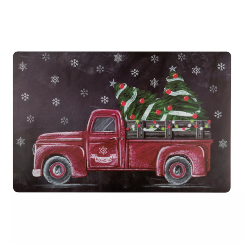 Karácsonyi autó asztali alátét Spod Igły i Nitki - karácsonyi tányéralátét, kétoldalas