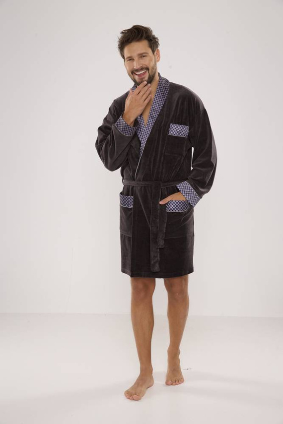 772 Bonjour férfi forex fürdőköpeny - grafit