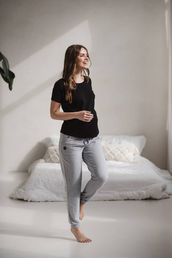 Two Ways bluzka ciążowa i do karmienia dwustronna krótki rękaw Milk&Love czarny