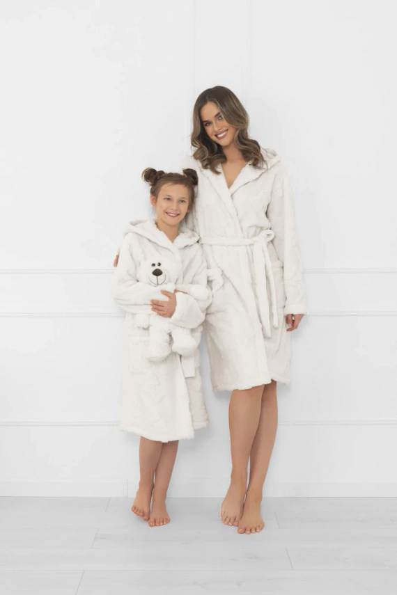 Női mackó fürdőköpeny olasz divat - kapucnival, meleg, puha, kétpólusú, puha