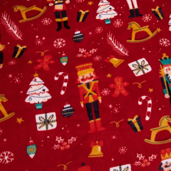 Merry Cozy Christmas piros mackó ágynemű Spod Igły i Nitki- 210gsm plüss mikroszálas plüss