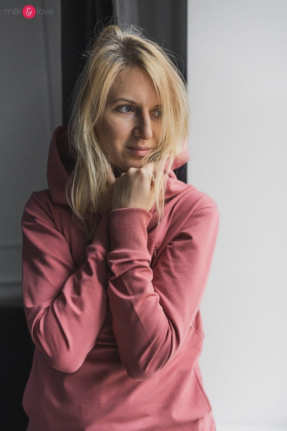Milk Please bluza do karmienia Milk&Love z kapturem dusty cedar