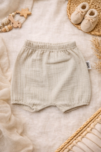 Baby blossoms Just Muslin 40235BE Makoma bézs 100% pamut muszlin, elasztikus szalagon