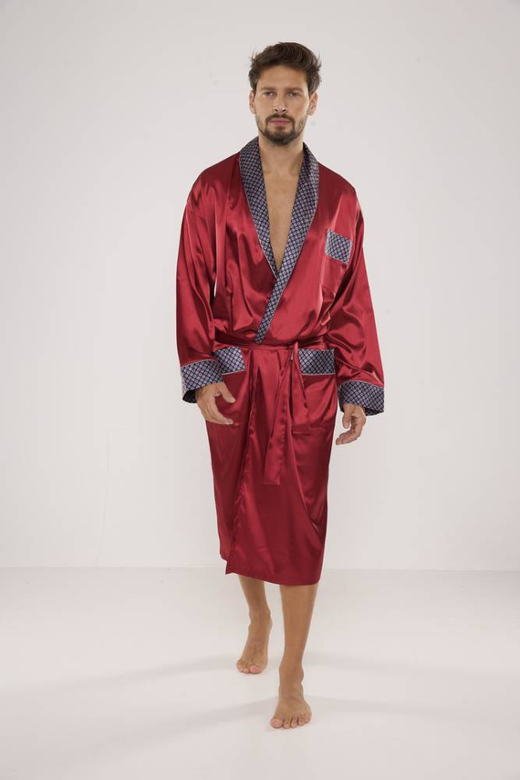 940 Forex férfi szatén fürdőköpeny - gesztenyebarna színben