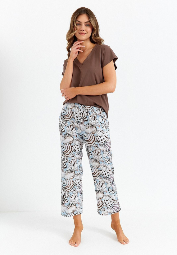 485 Cana női pizsama csokoládé - pamut, kétrészes, elegáns, elegáns