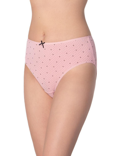 Lama L-122 BI-65 rózsaszín/fekete - klasszikus pamut bikini alsó, 3 darabos csomagolásban