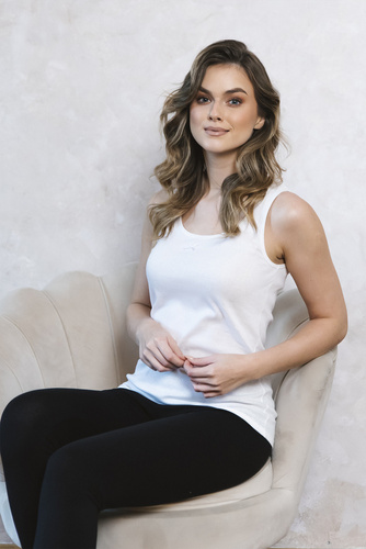 Debi Női széles pántos póló olasz divat - fehér