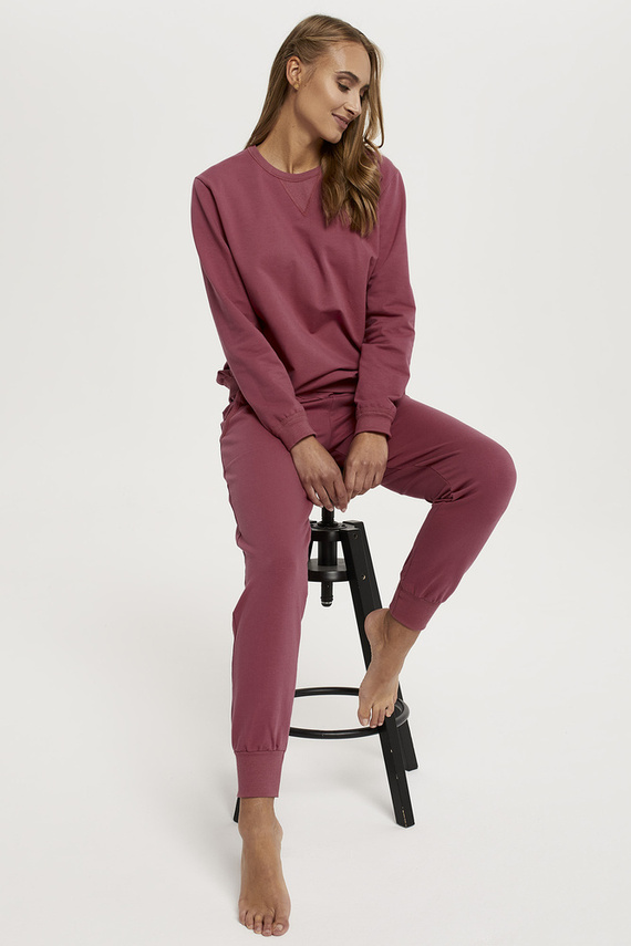 Panama női hosszú szett. ujj, hossz. nadrág Italian Fashion - málna