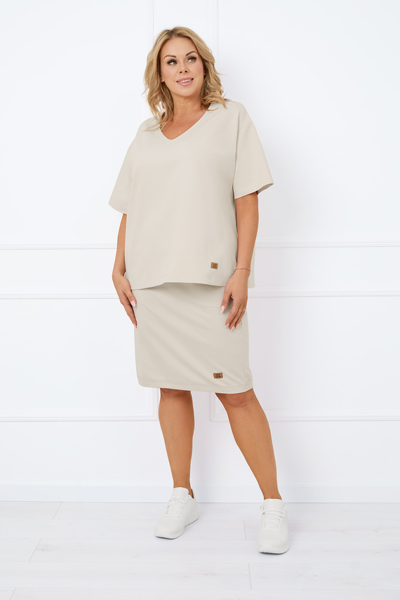 Caro Rövid ujjú blúz Olasz divat - bézs