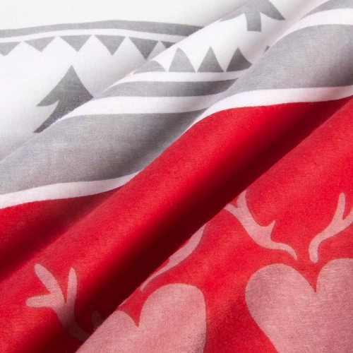 31516/1 Karácsonyi flanel ágynemű Flanelove Darymex szürke piros- készlet 100% pamut, meleg és puha