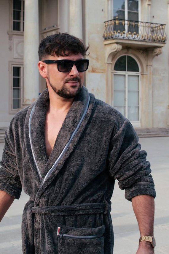 716 Rafael férfi fürdőköpeny De lafense - grafit