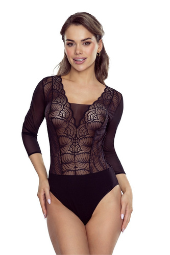 Eldar női bodysuit Gertruda fekete - elegáns viszkóz és csipke
