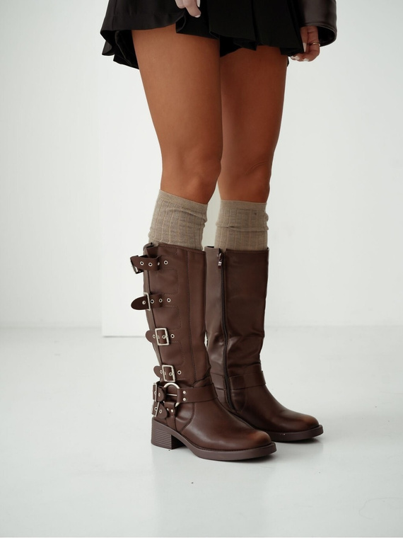 Térdzokni 1627-001 Milena bézs - gyapjú, bordázott, nem nyomott szegéllyel