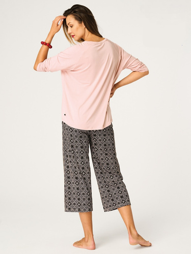 Key LNS 731 női pizsama barack viszkóz 3/4 ujj és nadrág