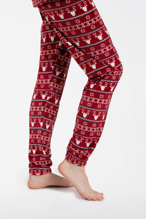 Iceland Fleece női szett olasz divat - bordó mintás