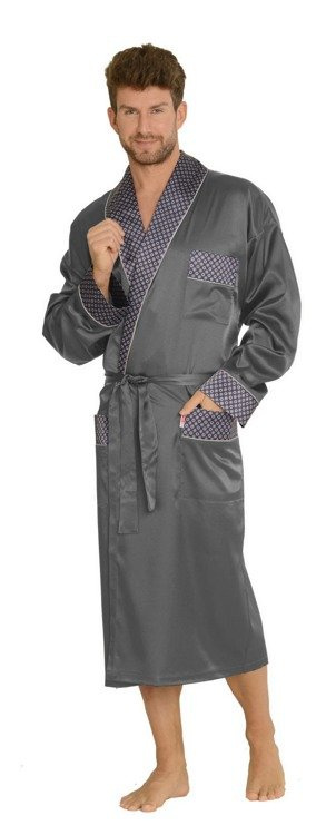 940 Forex férfi szatén fürdőköpeny - szürke