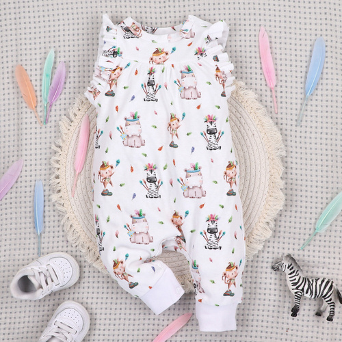 ABN-5537 Nini Happy Animals babapulóver organikus pamutból - nikkelmentes nyomógombok, hipoallergén, lengyel gyártás