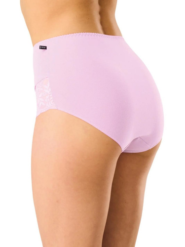 LPF 585 rózsaszín-lila női maxi bikini bugyi csipkével, 95% pamut, 5% elasztán