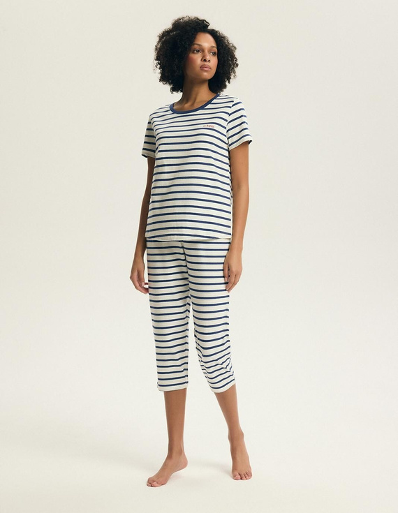 Női pizsama 45316 Eulana 100% pamut 7/8 nadrág