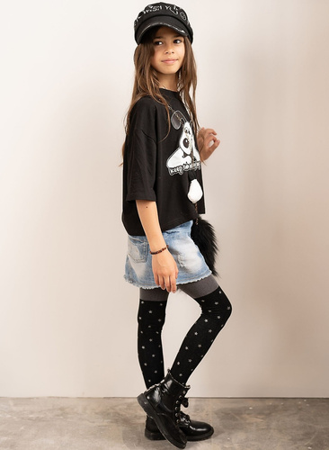 Twilight harisnyanadrág 2527 Knittex 50 den - fekete, ezüst csillagmintával | Divatos és elegáns