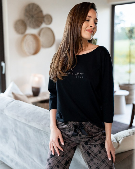 Sensis Reach For The Stars Női pizsama - fekete-barna