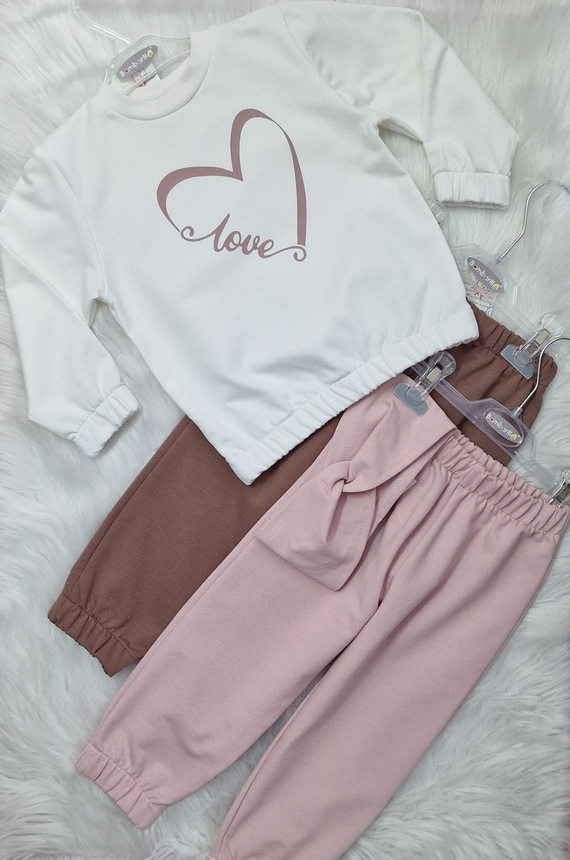 Love Heart Gyermek pulóver Bambarillo ecru - pulóver kötött, pamut elasztánnal