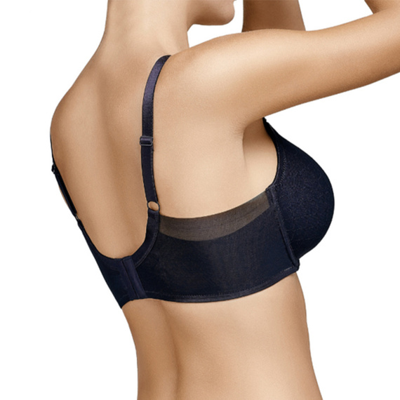 Katia Selene párnázott melltartó fekete - mély dekoltázzsal, tüll betétekkel