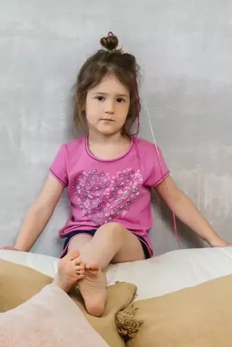 Ontega Lány pizsama olasz divat - amarant/ sötétkék