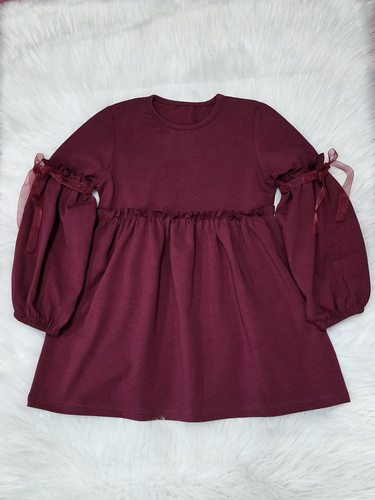 Ada Lány ruha Bambarillo bordó-pamut kötött, kényelmes és rugalmas