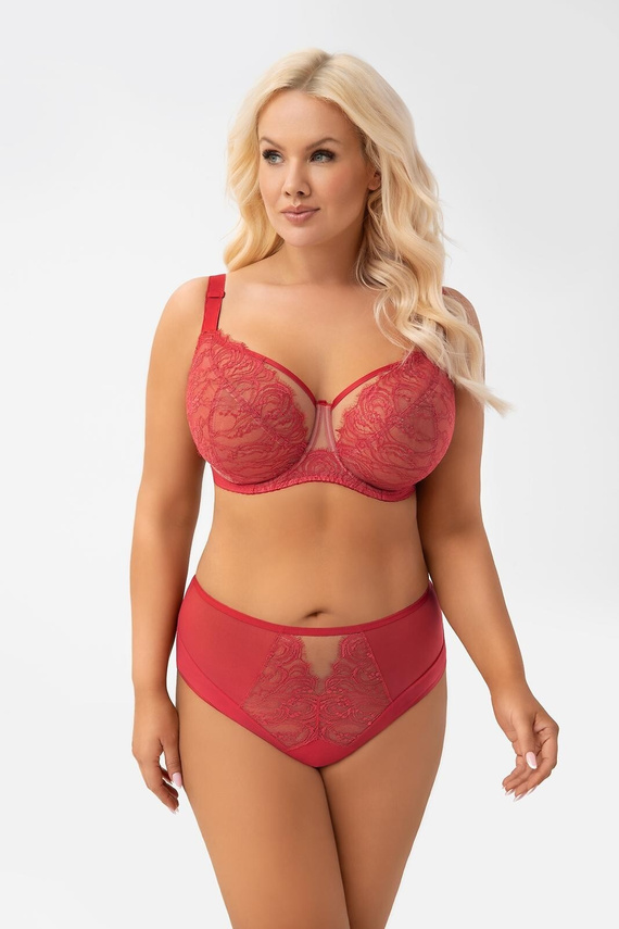 Gorsenia G 008 Flavia soft melltartó bordó nagy méret csipke tartás