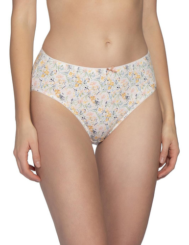 Figi L-120 BI-105 Lama pamut női bikini alsó 3 db-os csomag, virágos mintával