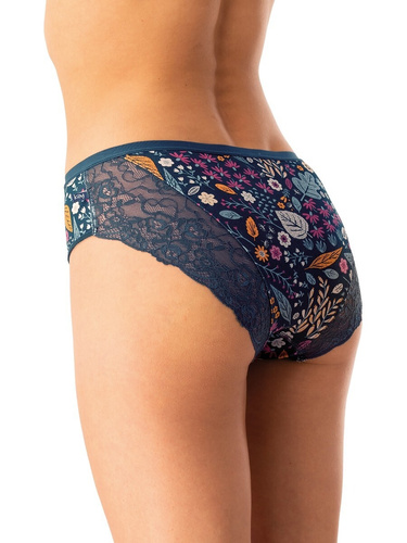 Női pamut bugyi Key LPC 570 málna tengerészkék - 2 db-os szett dobozban, kényelmes szabás, kényelmes szabásvonal