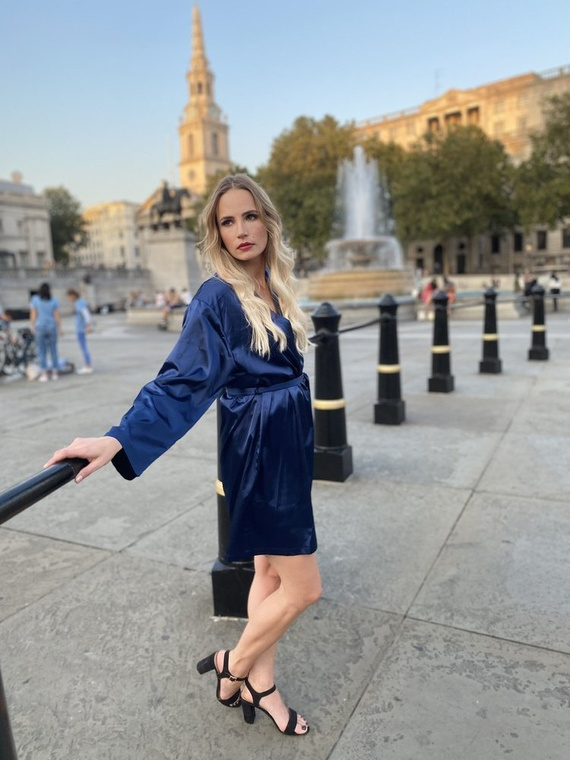 797 Klasszikus női köntös Forex - tengerészkék