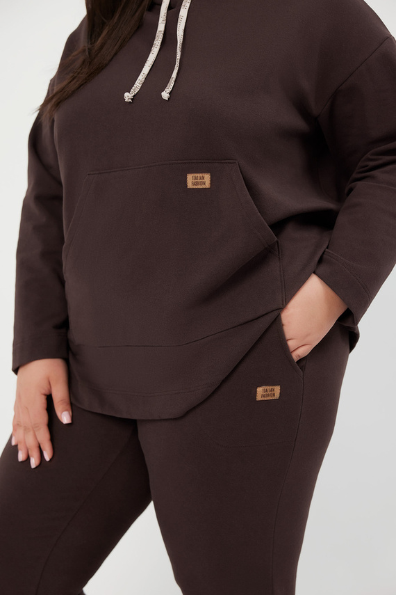 Lagos Női kapucnis pulóver Italian Fashion - barna