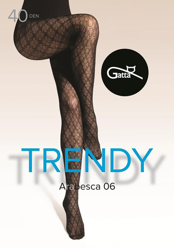 Arabesca 06 Harisnyanadrág Gatta - 40 den, dekoratív mintás, matt