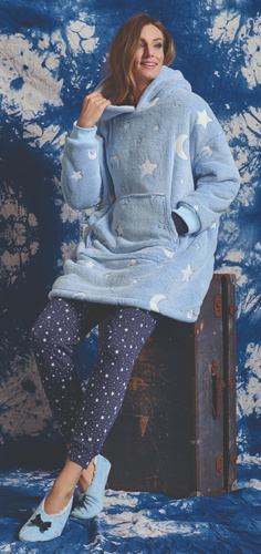 Milana Sorbetto takaróblúz - kék gyapjú, sötétben világít