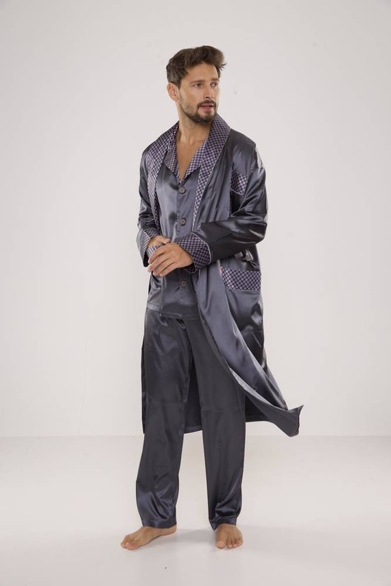 939 Férfi szatén szürke pizsama
