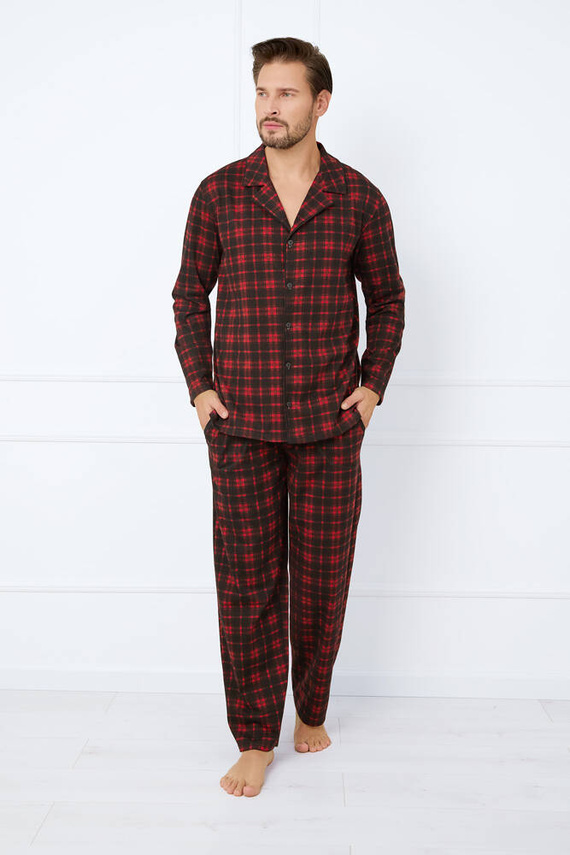 Nicolas Férfi pizsama hosszú ujjú, hosszú nadrág olasz divat - print