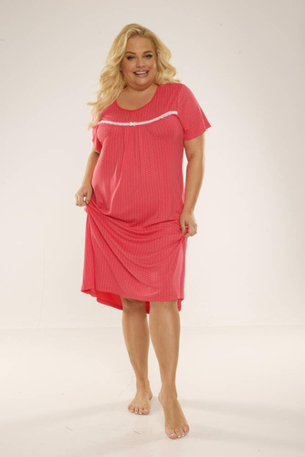 447 Juliette Plus Size Forex hálóing - málna pöttyös