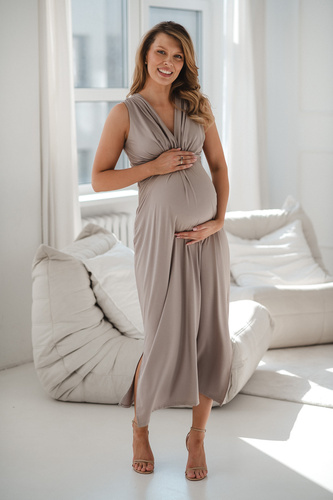 Loop MAXI Milk&Love kismama és szoptatós ruha viszkózból cappuccino