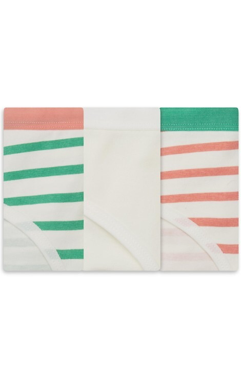 36508-K083 Henderson Női ekrü pamut bikini alsó 3 darabos csomagban