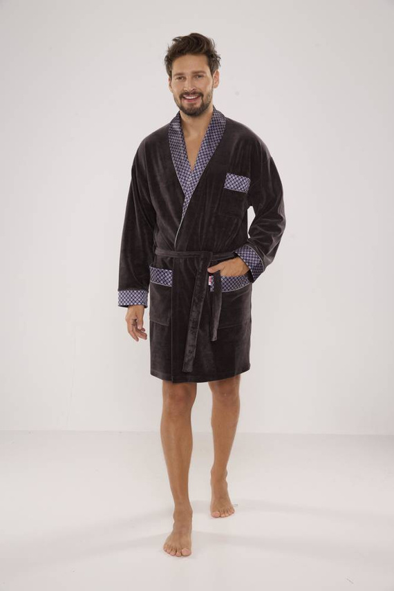 772 Bonjour férfi forex fürdőköpeny - grafit