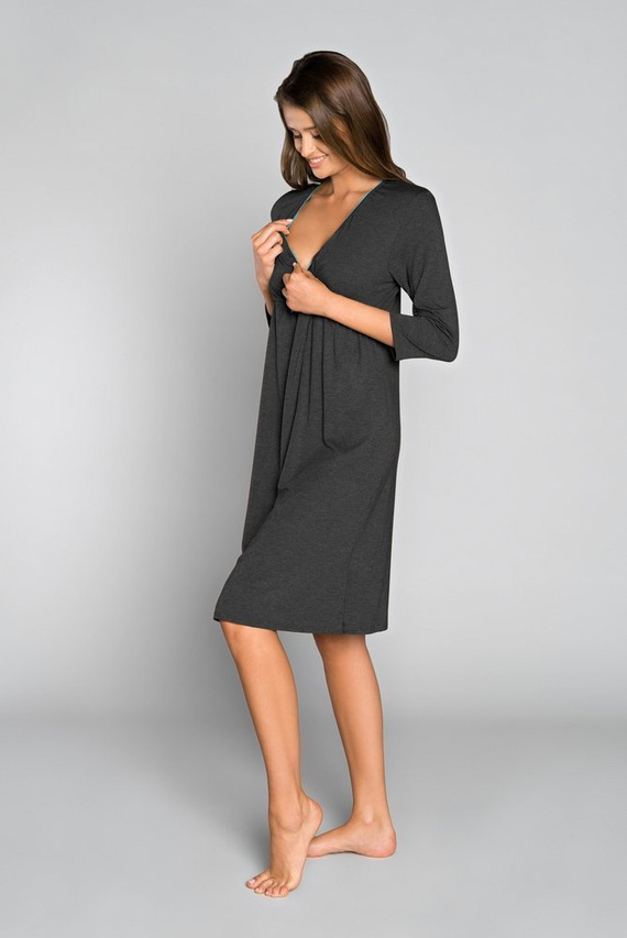 Italia Fashion kismama és szoptatós 3/4 ujjú szonáta - sötét melange/szőrzet