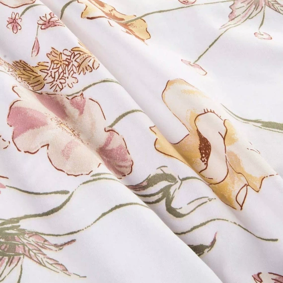 Satynlove szatén ágyneműhuzat 1553/1 100% pamut virágos szett + párnahuzat 70x80