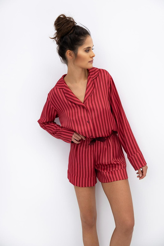 Vivienne Sensis női pizsama - viszkóz, cipzáras, csíkos