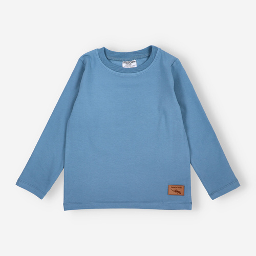 KAR-1022 Fiú hosszú ujjú blúz Lagarto Verde kék - pamut elasztánnal, lengyel gyártmány, lengyel gyártás