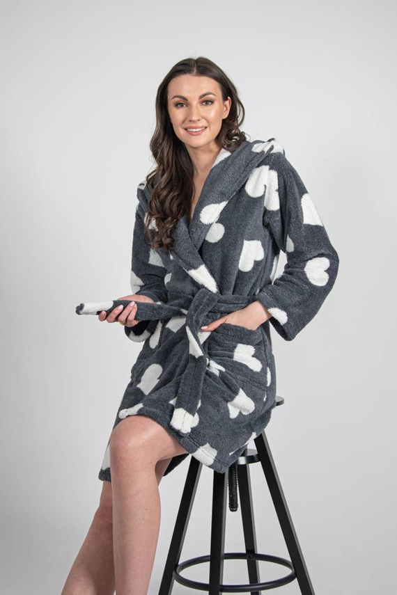 671 Hearts Rövid női köntös Forex - grafit