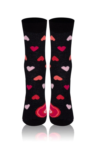 M30D Serce Férfi hosszú zokni olasz divat - fekete