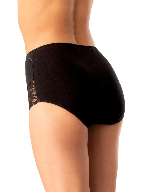 Női bugyi Key LPF 578 szürke fekete - pamut, kényelmes, 2 db egy csomagban